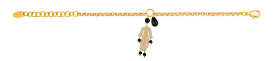 Bracciale Kimono Smalto Bianco Mini Nero - Lebole Maison